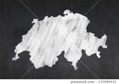 Map of Switzerland drawn on a blackboard Map of Switzerland drawn on a blackboard 115090432