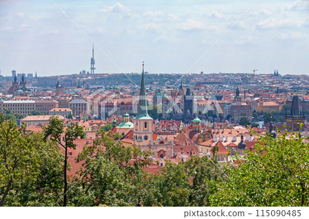 Cityscape of Prague centered on St. Thomas Church Cityscape of Prague centered on St. Thomas Church 115090485