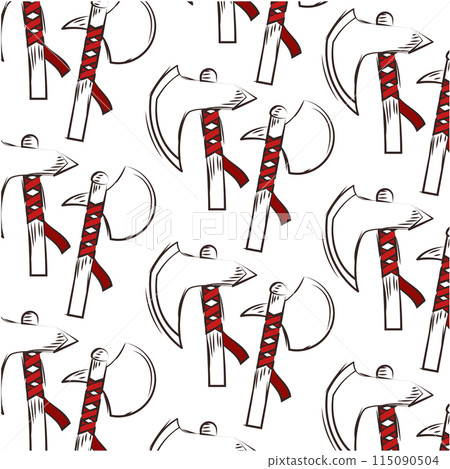 Medieval weapons pattern background Vector 115090504