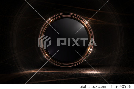 Illustration with a round frame and a dull fabric texture 115090506