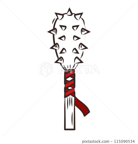 Colored mace medieval weapon icon Vector 115090534
