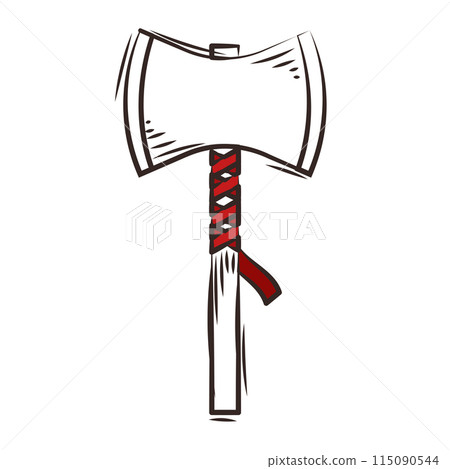 Colored axe medieval weapon icon Vector 115090544
