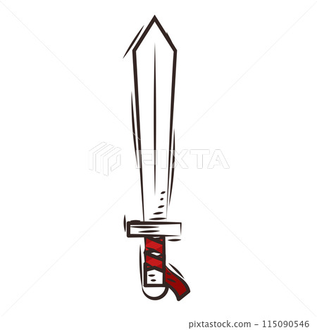 Colored sword medieval weapon icon Vector Colored sword medieval weapon icon Vector 115090546