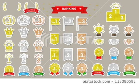 三維手繪風格向量排名圖示集 115090595