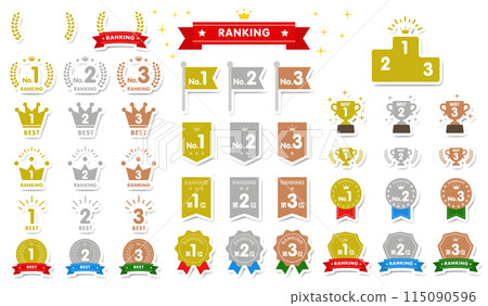 3D 向量排名圖示集 3D 向量排名圖示集 115090596