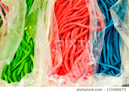 Jelly sweets, colorful chewing candies Jelly sweets, colorful chewing candies 115090673