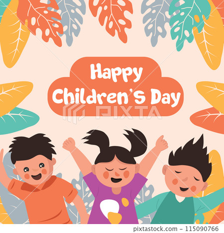 Flat world children's day social media post.Vector illustration Flat world children's day social media post.Vector illustration 115090766