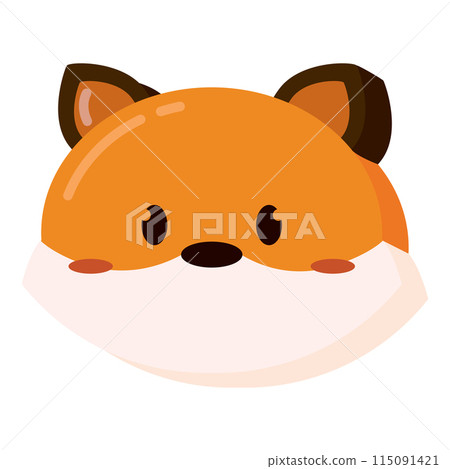 Cute kawaii fox animal character Vector 115091421