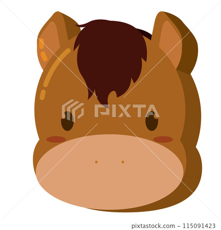 Cute kawaii horse animal character Vector 115091423