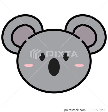 Cute kawaii koala animal character emoticon Vector 115091455