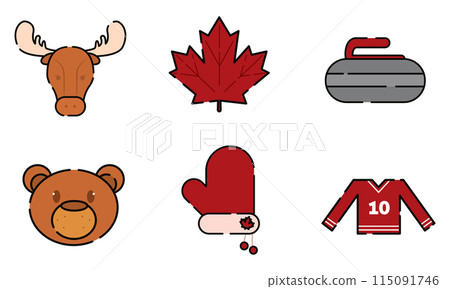 Set of colored canada icons Vector Set of colored canada icons Vector 115091746