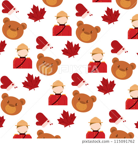 Canada icon pattern background Vector Canada icon pattern background Vector 115091762
