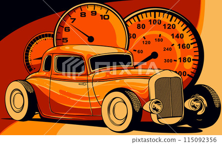 vector illustration of american hot rod car vector illustration of american hot rod car 115092356