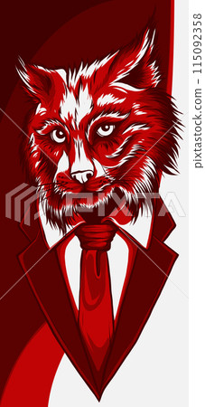 vector illustration of lynx in suit on white background vector illustration of lynx in suit on white background 115092358