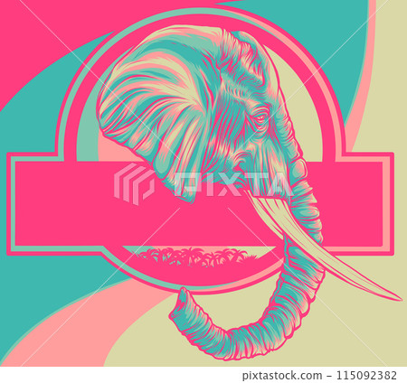 vector illustration of Elephant head in zoo park 115092382