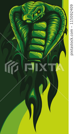 vector illustration of cobra head with flames vector illustration of cobra head with flames 115092409