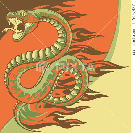 vector illustration of Viper Snake with Flame vector illustration of Viper Snake with Flame 115092427