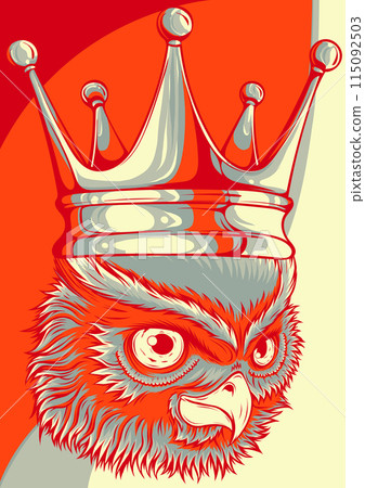 vector illustration of owl Crown mascot design vector illustration of owl Crown mascot design 115092503