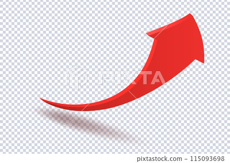 Growing business 3d red arrow on transparent 115093698