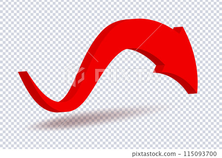 Growing business 3d red arrow on transparent 115093700