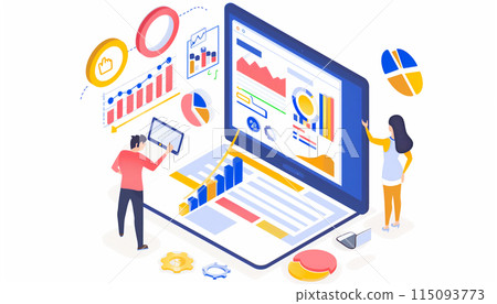 Concept with laptop computer, charts diagrams, graphs and place for text. Concept with laptop computer, charts diagrams, graphs and place for text. 115093773