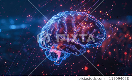 AI network of brain on business analysis, innovative and business growth development. AI network of brain on business analysis, innovative and business growth development. 115094028