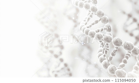 DNA medical background. Biotechnology helix gene. White futuristic background. 115094050