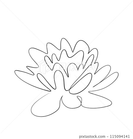 Continuous line drawing. line art lotus Vector Minimalistic Continuous line drawing. line art lotus Vector Minimalistic 115094141