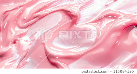 Beauty serum gel texture. Pink clear skincare cream with bubbles background. Beauty serum gel texture. Pink clear skincare cream with bubbles background. 115094150