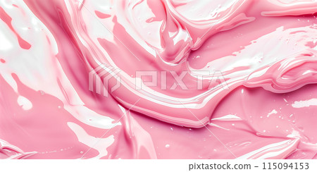 Beauty serum gel texture. Pink clear skincare cream with bubbles background. 115094153