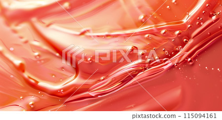 Beauty serum gel texture. Pink clear skincare cream with bubbles background. 115094161