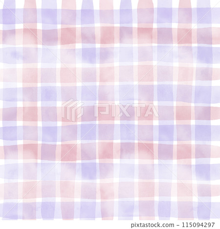 Pink Purple Plaid Gingham Check Hand Drawn Background Pink Purple Plaid Gingham Check Hand Drawn Background 115094297