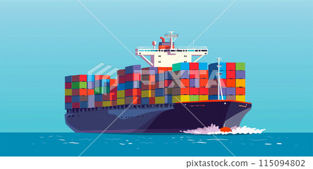 Cargo ship container in the ocean transportation, shipping freight transportation. 115094802