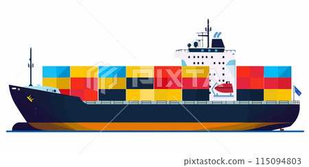 Cargo ship container in the ocean transportation, shipping freight transportation. 115094803
