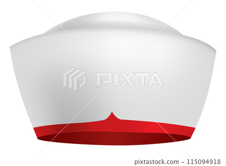 Nurse cap icon, white simple image isolated. Minimalist medical illustration Nurse cap icon, white simple image isolated. Minimalist medical illustration 115094918