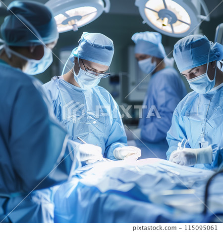 Medical team performing operation. 115095061