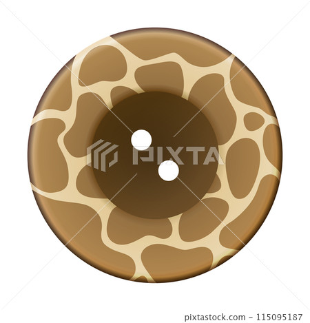 Sewing button icon, isolated on white. Circular button for clothes, art or crafts. Fashion and needlework. Vector isolated illustration 115095187