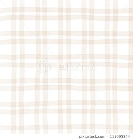 Brown Beige Plaid Gingham Check Hand Drawn Background Overlay Brown Beige Plaid Gingham Check Hand Drawn Background Overlay 115095544