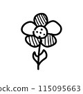 Flower in doodle style isolated on white background 115095663