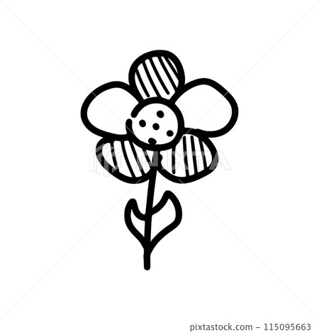 Flower in doodle style isolated on white background Flower in doodle style isolated on white background 115095663