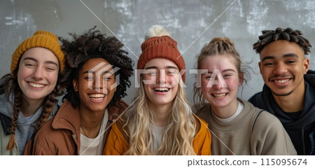 Group of Young People Laughing Together 115095674