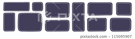 Textbox frame with speech and dialog bubble. shape for comment and title. Balloon template design. Flat vector illustration isolated on white background. 115095907