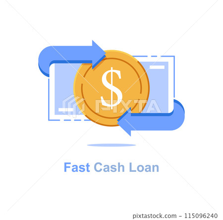 Financial services, cash back concept, money refund, return on investment, savings account, currency exchange,fast cash loan, easy credit 115096240