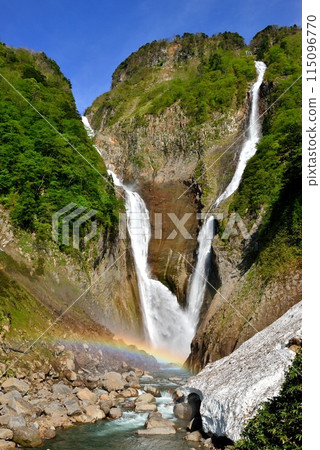 Fresh green Shomyo Falls and rainbow Fresh green Shomyo Falls and rainbow 115096770