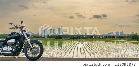 "Saitama Prefecture" Rice fields and American bikes Saitama City "Saitama Prefecture" Rice fields and American bikes Saitama City 115096878