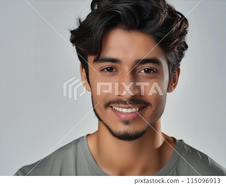 微笑的年輕男模特 115096913
