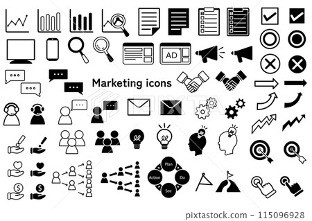 Web marketing icon set on white background 115096928