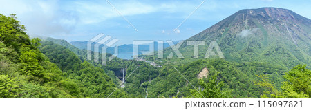 Panorama of Nikko scenery seen from Akechidaira Observatory in Tochigi Prefecture Panorama of Nikko scenery seen from Akechidaira Observatory in Tochigi Prefecture 115097821