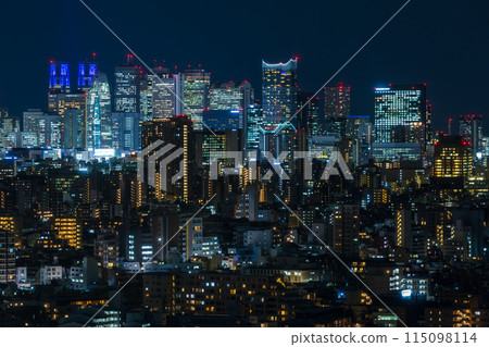 Tokyo night view: View from Bunkyo Civic Center toward Shinjuku Tokyo night view: View from Bunkyo Civic Center toward Shinjuku 115098114