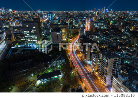 Tokyo night view: View from Bunkyo Civic Center, toward Ikebukuro Tokyo night view: View from Bunkyo Civic Center, toward Ikebukuro 115098116